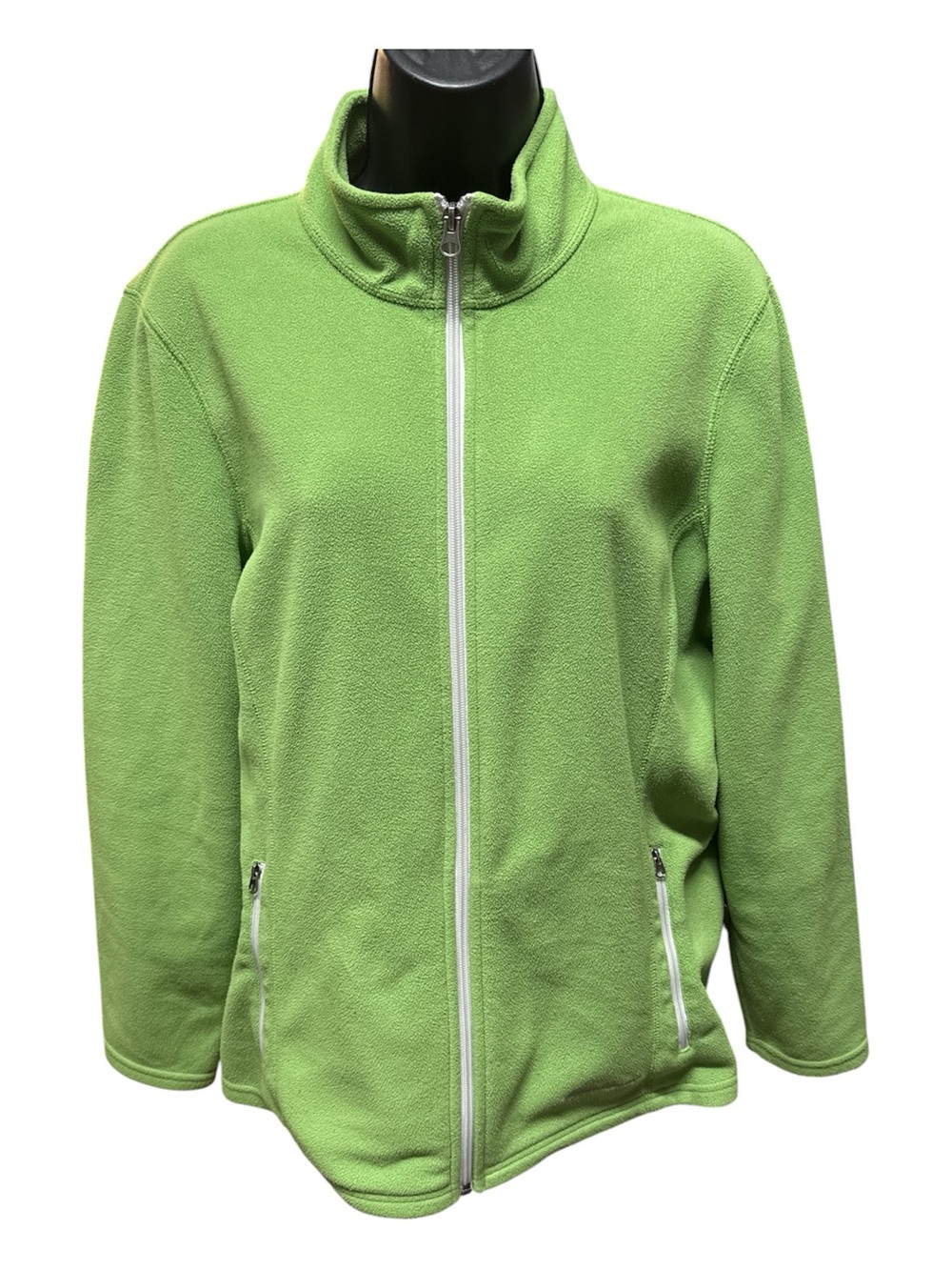 Eddie Bauer vibrant green full zip up fleece